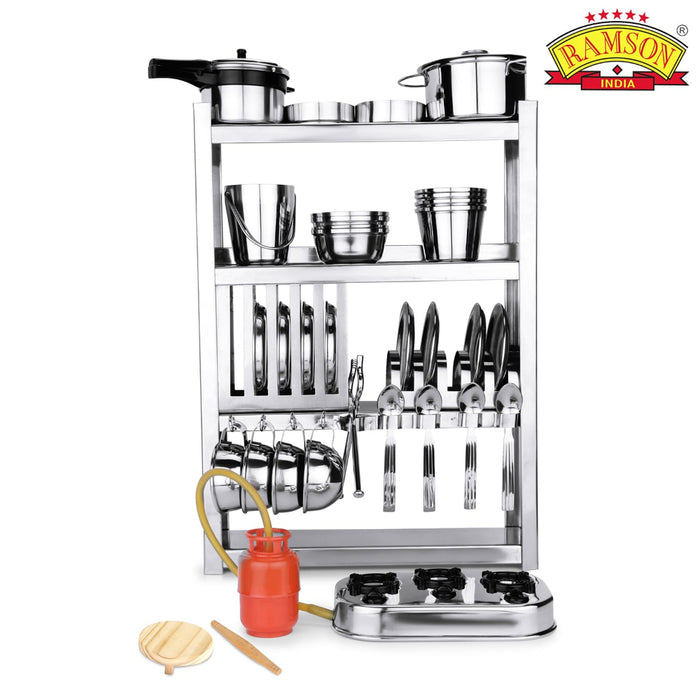 Ramson Stainless Steel Kitchen Playset 34 Pcs-Pretend Play-Ramson-Toycra