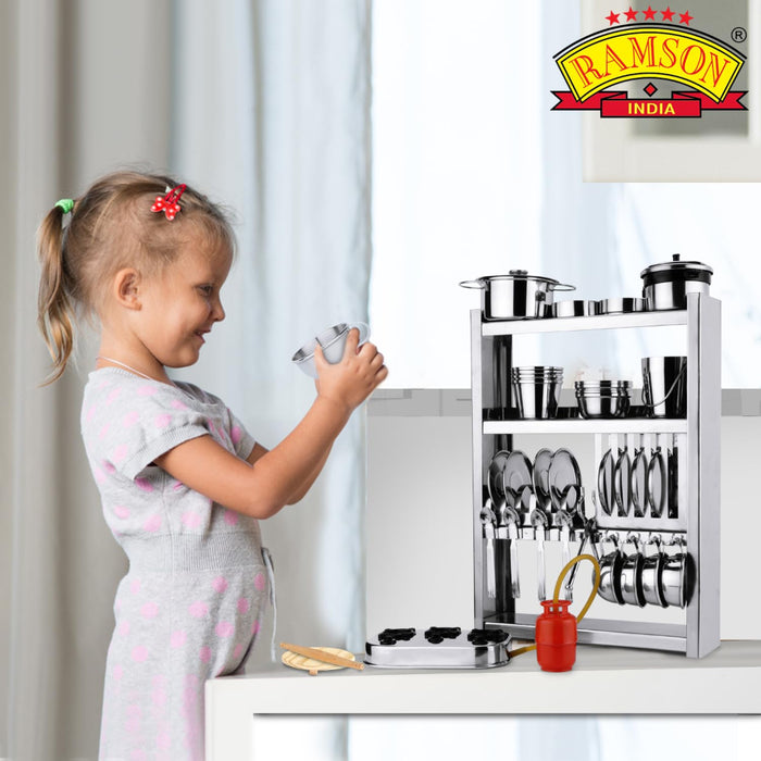 Ramson Stainless Steel Kitchen Playset 34 Pcs-Pretend Play-Ramson-Toycra