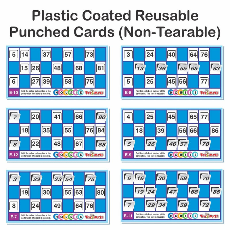 Red Housie 48 Cards – No-Pen Foldable Bingo Tambola Family Game, Reusable, Travel-Friendly