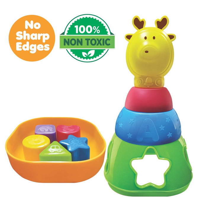 Reindeer Stack & Sort Toy for Toddlers | 2-in-1 Educational Play Set (12–36M)-simple-Toymate-Toycra
