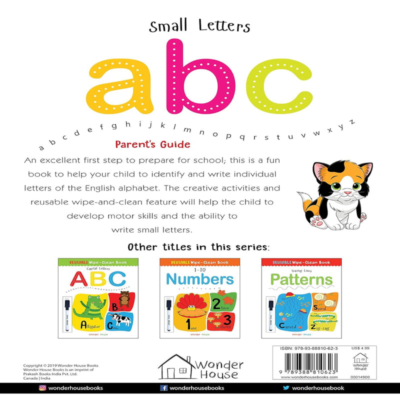 Reusable Wipe And Clean Small Letters Book