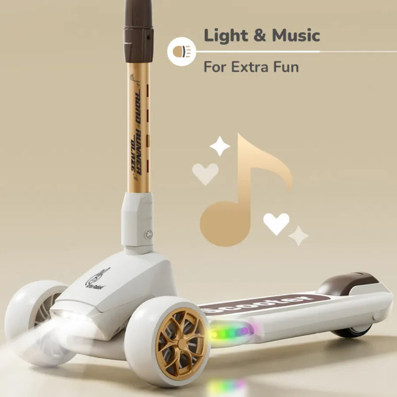 R For Rabbit Road Runner Blaze Scooter For Kids - Cream Gold