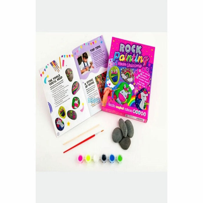 Rock Painting Neon Unicorns-Activity Books-SBC-Toycra