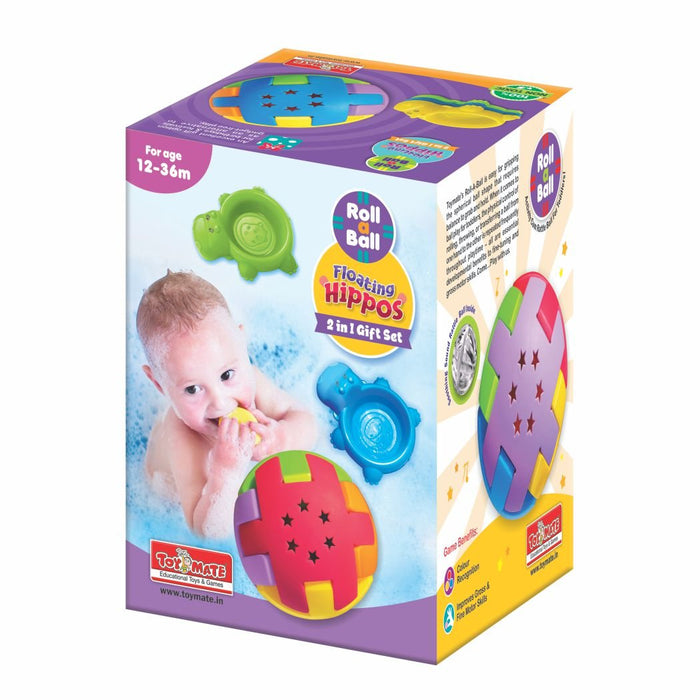 Roll-a-Ball & Floating Hippos Gift Set | Bath & Play Toys for 12–36 Months-simple-Toymate-Toycra