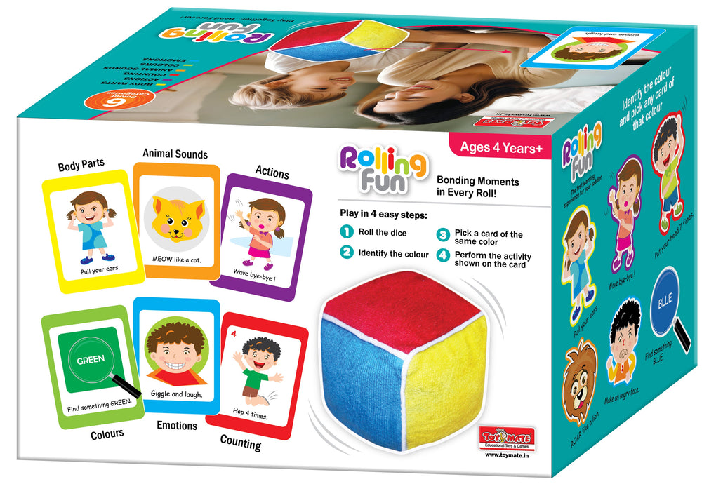 Rolling Fun – The Ultimate Learning Cube & Activity Cards Set for Toddlers 48 Cards | 6 Color Categories-simple-Toymate-Toycra