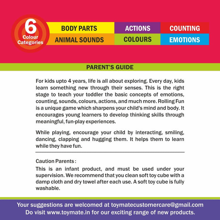 Rolling Fun – The Ultimate Learning Cube & Activity Cards Set for Toddlers 48 Cards | 6 Color Categories-simple-Toymate-Toycra