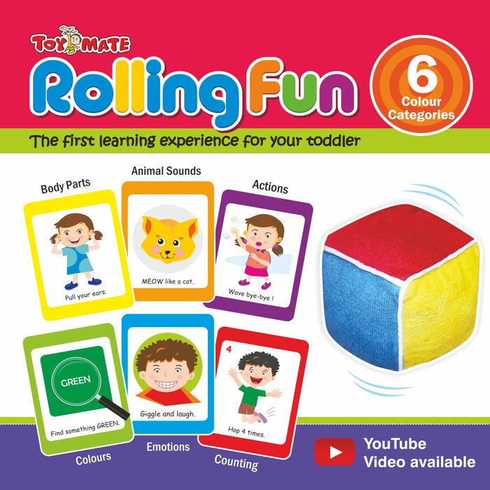 Rolling Fun – The Ultimate Learning Cube & Activity Cards Set for Toddlers 48 Cards | 6 Color Categories-simple-Toymate-Toycra