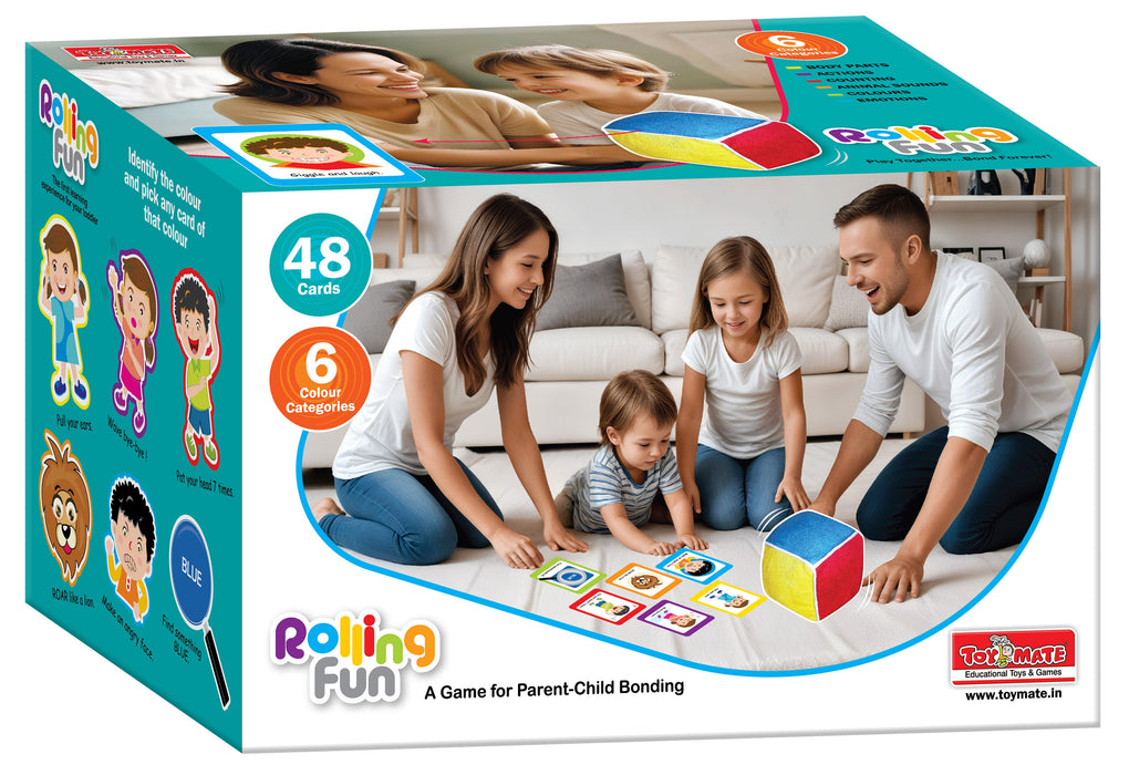 Rolling Fun – The Ultimate Learning Cube & Activity Cards Set for Toddlers 48 Cards | 6 Color Categories-simple-Toymate-Toycra