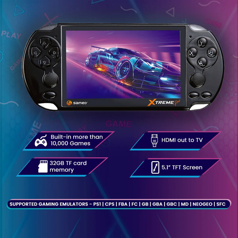 Sameo Handheld Game Console Xtreme Pro with 10000 Games
