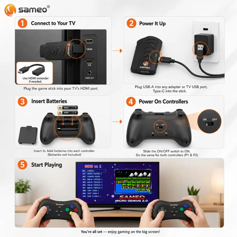Sameo Micro Genius 2.0 8-Bit HDMI Gaming Console