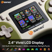 Sameo Super Genius Handheld Gaming Console | 500+ Built-in Classic Retro 8-Bit Games