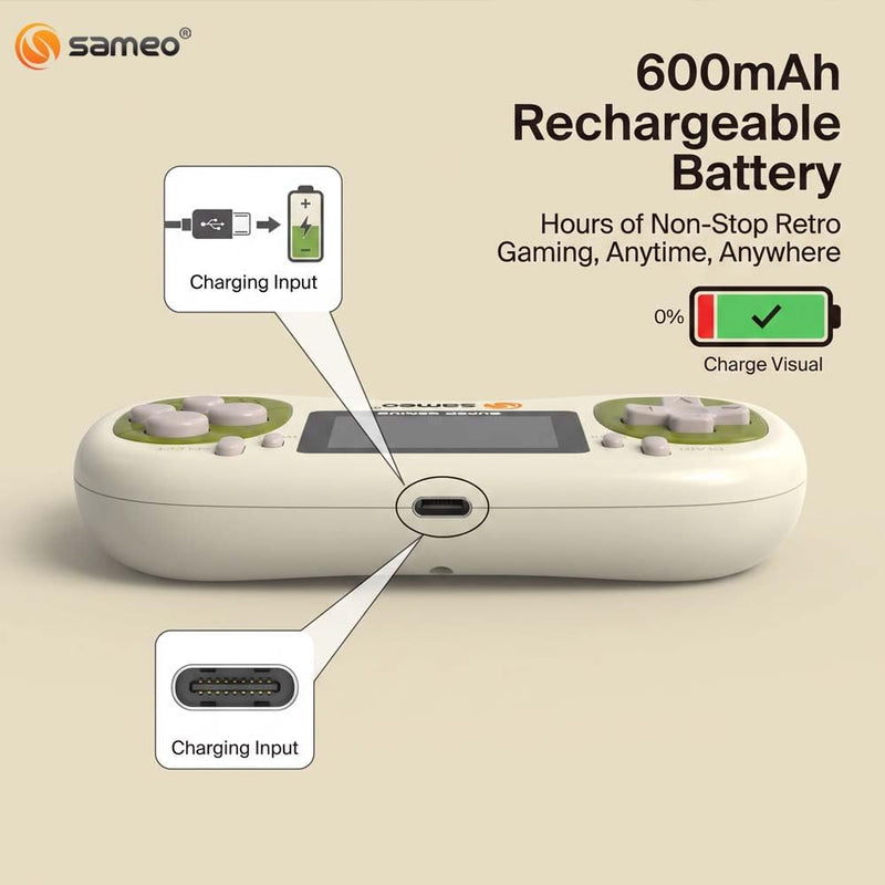 Sameo Super Genius Handheld Gaming Console | 500+ Built-in Classic Retro 8-Bit Games