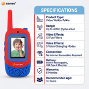 Sameo Video Walkie Talkies For Kids
