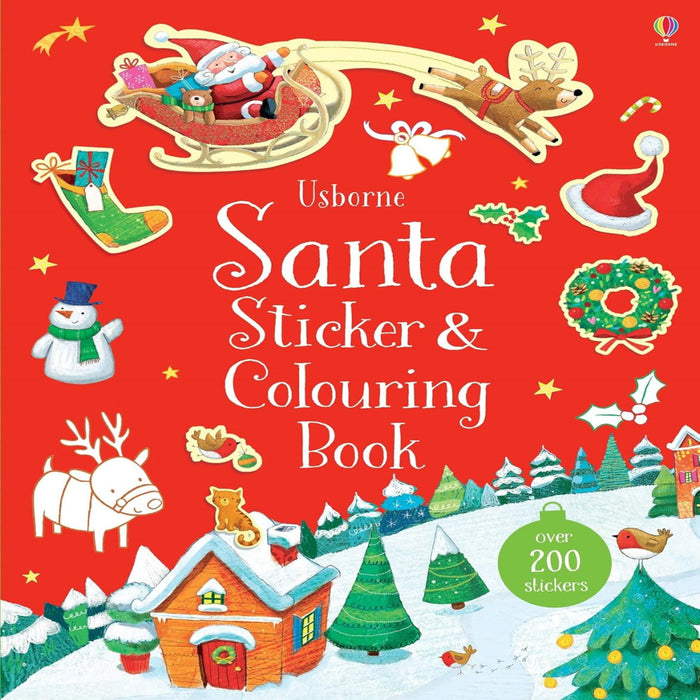 Santa Sticker & Colouring Book-Activity Books-Usb-Toycra
