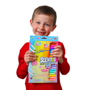 Scentos Scented Fine Line Markers Bold & Pastel Colors- Pack of 20