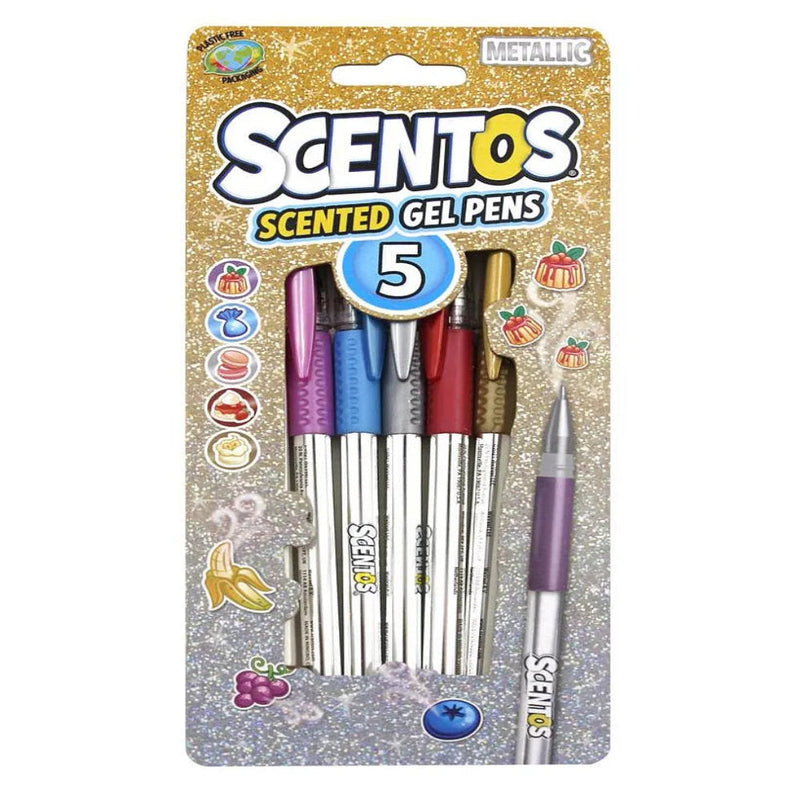 Scentos Scented Metallic Gel Pens - Pack of 5