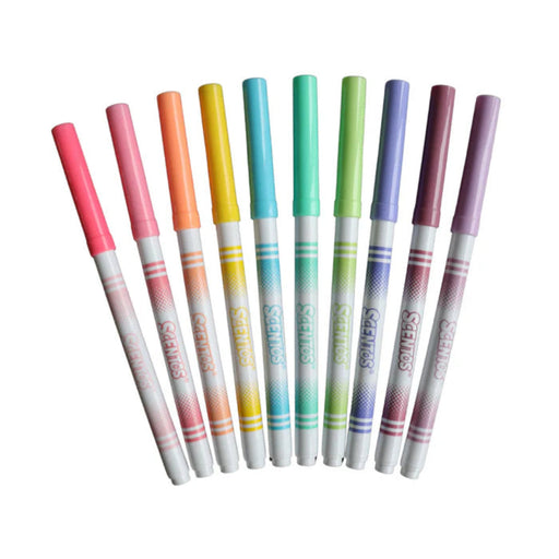 Scentos Scented Pastel Color Fine Line Markers (Pack of 10)-Arts & Crafts-Scentos-Toycra