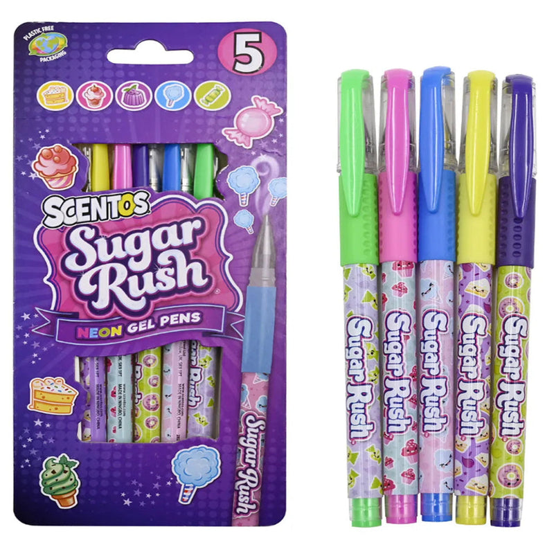 Scentos Sugar Rush Scented Neon Gel Pens - Pack of 5