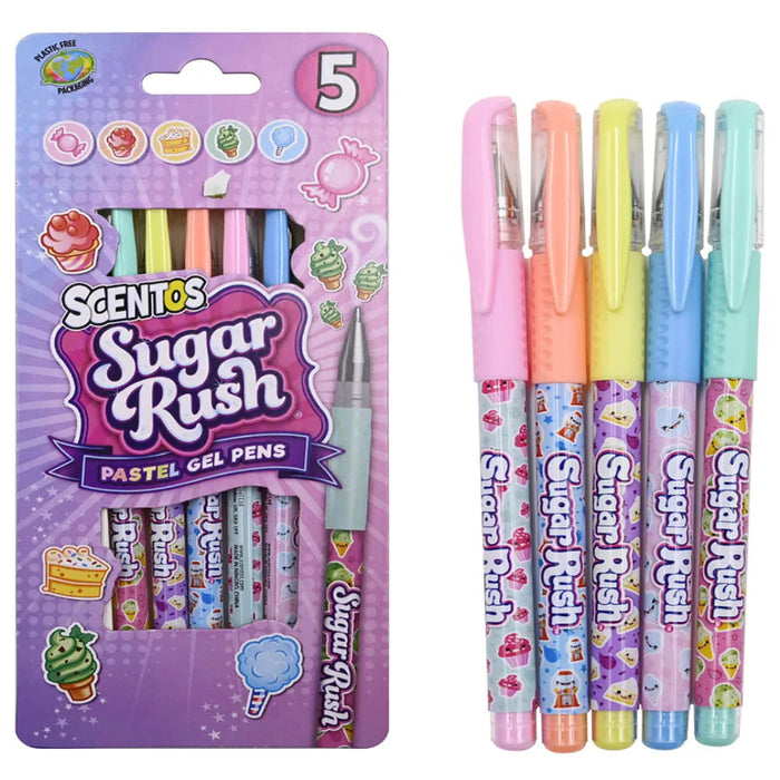 Scentos Sugar Rush Scented Pastel Gel Pens - Pack of 5-Arts & Crafts-Scentos-Toycra