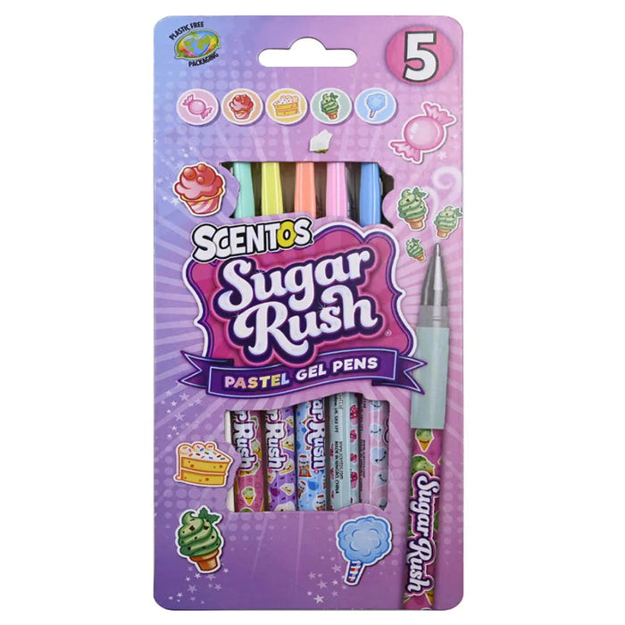 Scentos Sugar Rush Scented Pastel Gel Pens - Pack of 5-Arts & Crafts-Scentos-Toycra