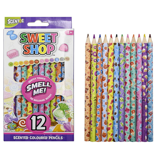 Scentos Sweet Shop Scented Colour Pencils, Pack Of 12-Arts & Crafts-Scentos-Toycra