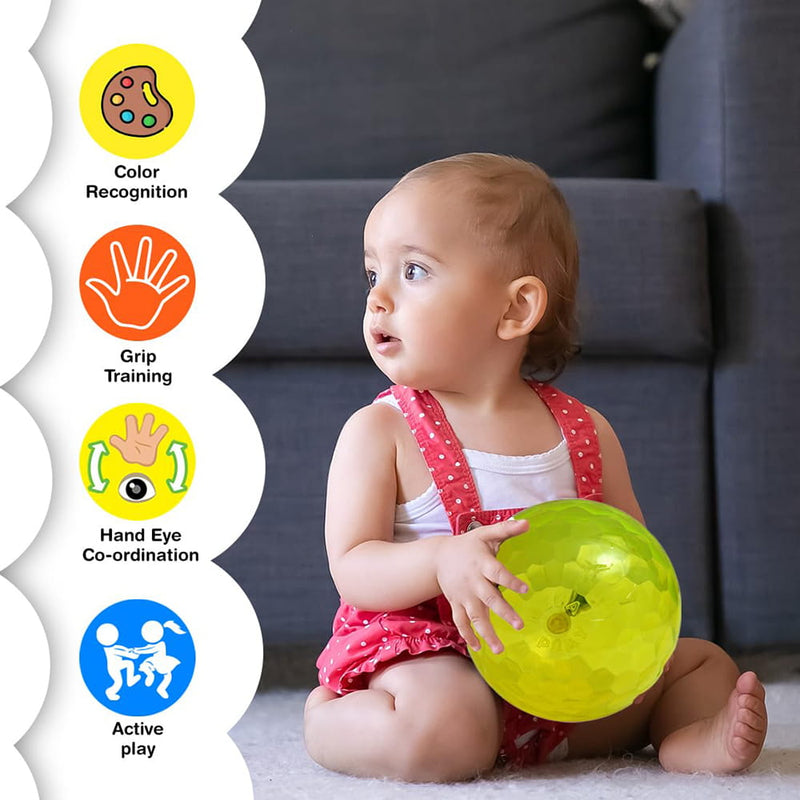 Shakti Toys LED Play Ball 6 Inch Motion Sensor Light-Up Bouncing Ball