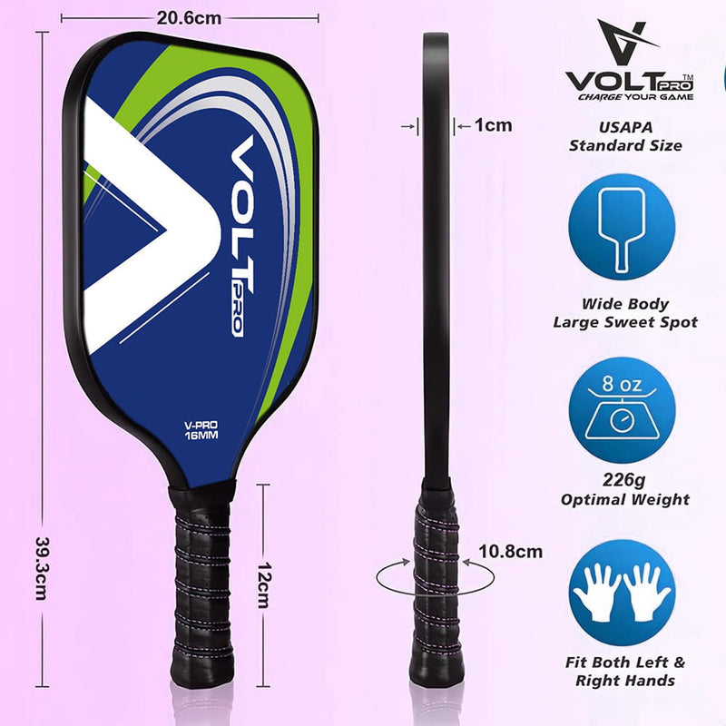 Shakti Toys Volt Pro Pickleball Paddle Set With 2 Balls - Multicolour
