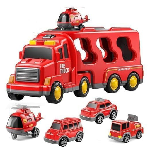 Shanvi Toys 5-in-1 Friction Powered Double Decker Transport Truck Toy Set-Vehicles-Shanvi Toys-Toycra