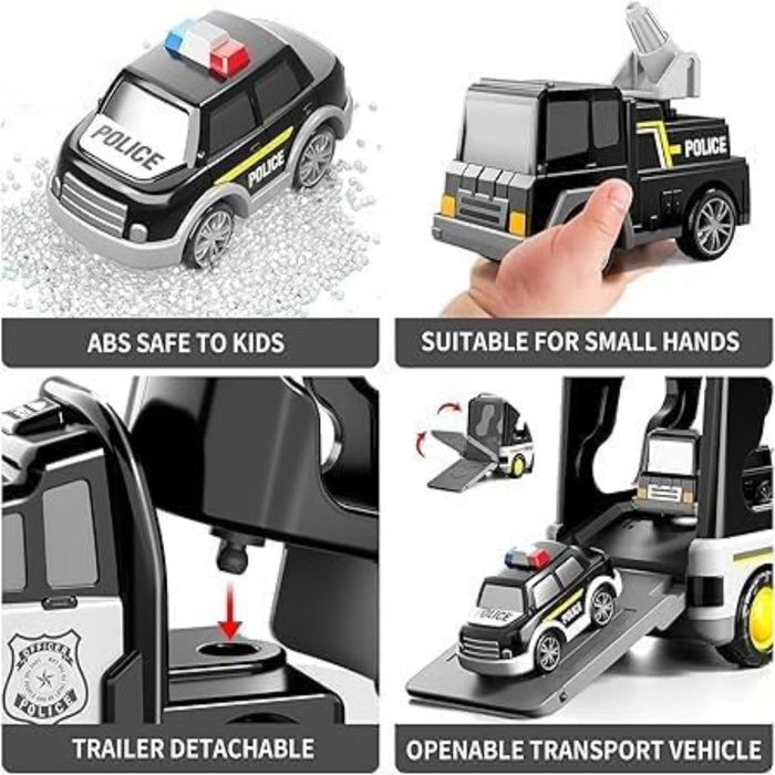 Shanvi Toys 5-in-1 Friction Powered Double Decker Transport Truck Toy Set-Vehicles-Shanvi Toys-Toycra