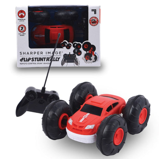 Sharper Image Flip Stunt Rally Wireless Remote Controlled Car - Red-Vehicles-Sharper Image-Toycra