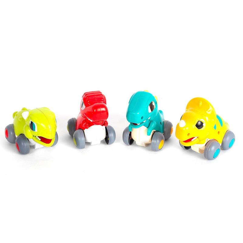 Shooting Star Dino Wheels, Friction Powered Running Dinosaur Pack of 4