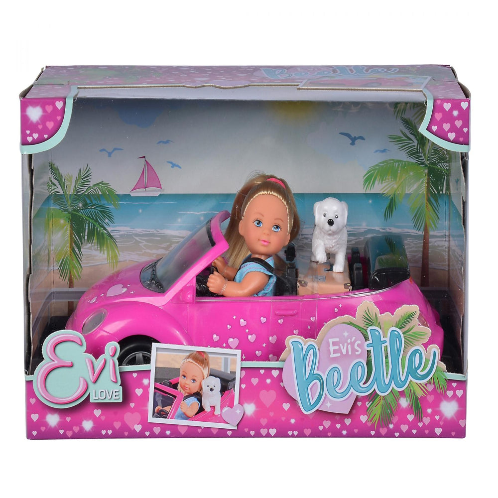 Simba Evi's Beetle Car Puppy Doll Set