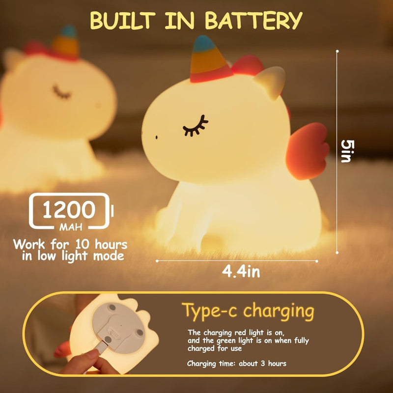 Sitting Unicorn Silicone Night Lamp