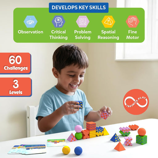 Skillmatics Brain Blocks, 3D Early STEM Building Blocks Game for Kids-Learning & Education-Skillmatics-Toycra