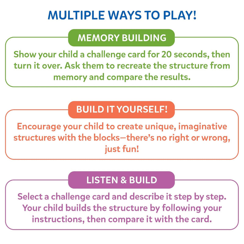 Skillmatics Brain Blocks, 3D Early STEM Building Blocks Game for Kids