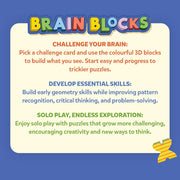 Skillmatics Brain Blocks, 3D Early STEM Building Blocks Game for Kids