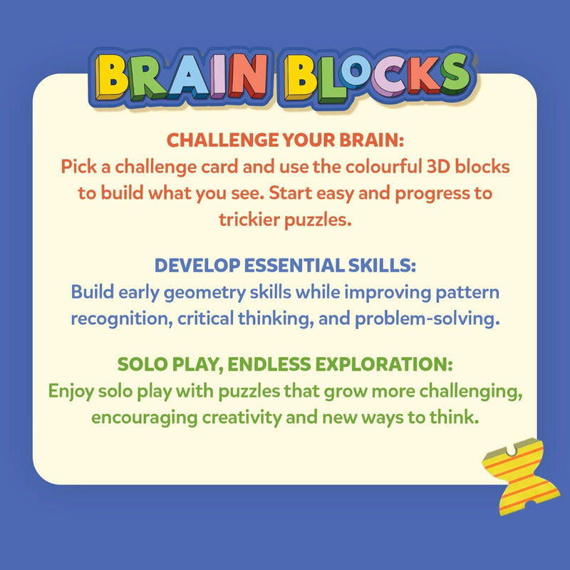 Skillmatics Brain Blocks, 3D Early STEM Building Blocks Game for Kids