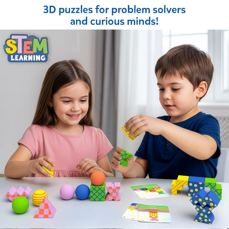 Skillmatics Brain Blocks, 3D Early STEM Building Blocks Game for Kids
