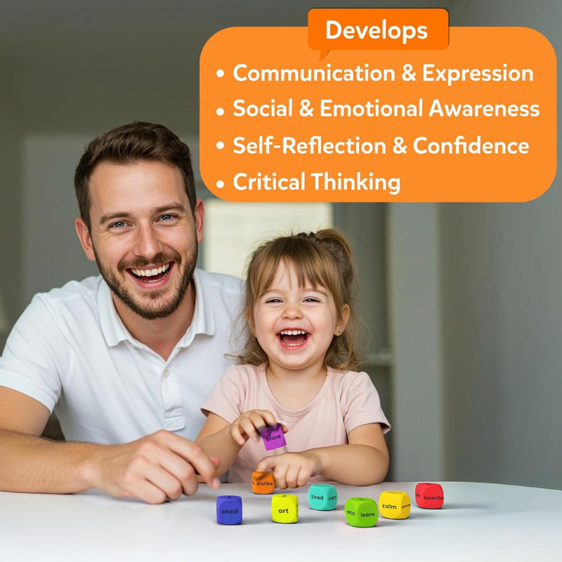 Skillmatics Chit Chat Cubes: After School Edition | Conversation Starter Game (ages 4+)