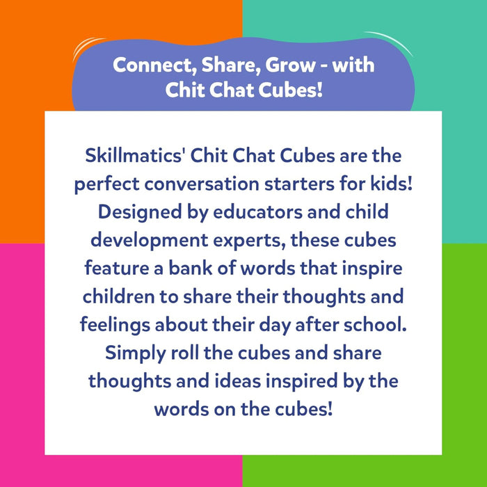 Skillmatics Chit Chat Cubes: After School Edition | Conversation Starter Game (ages 4+)-Kids Games-Skillmatics-Toycra