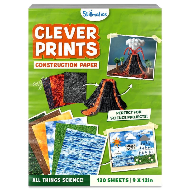 Skillmatics Clever Prints: All Things Science! | Construction Paper (120 Sheets)