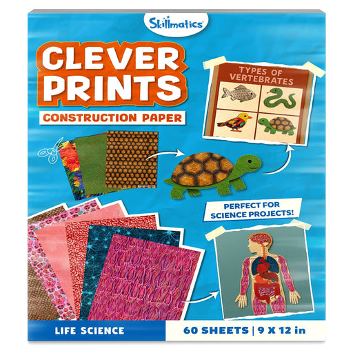 Skillmatics Clever Prints: Life Science | Construction Paper (60 Sheets)-Arts & Crafts-Skillmatics-Toycra