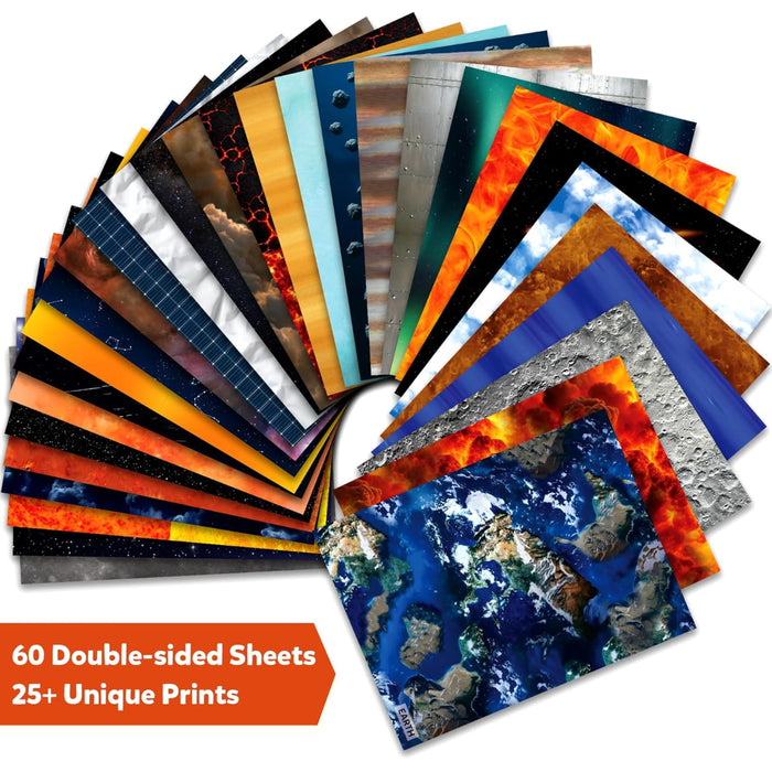 Skillmatics Clever Prints: Outer Space | Construction Paper (60 Sheets)-Arts & Crafts-Skillmatics-Toycra