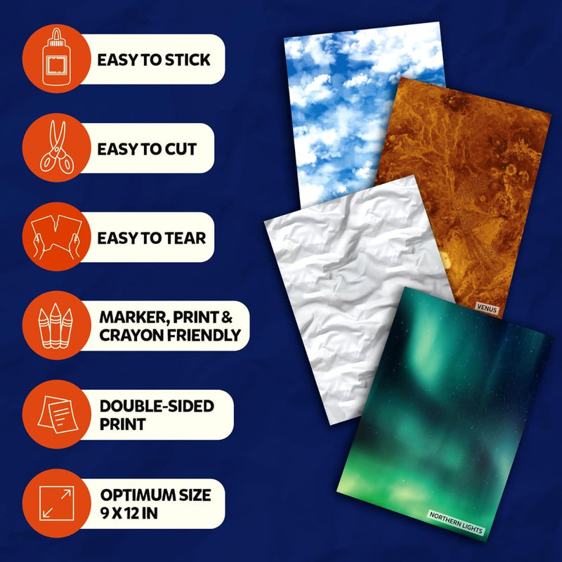 Skillmatics Clever Prints: Outer Space | Construction Paper (60 Sheets)