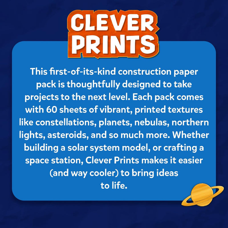 Skillmatics Clever Prints: Outer Space | Construction Paper (60 Sheets)