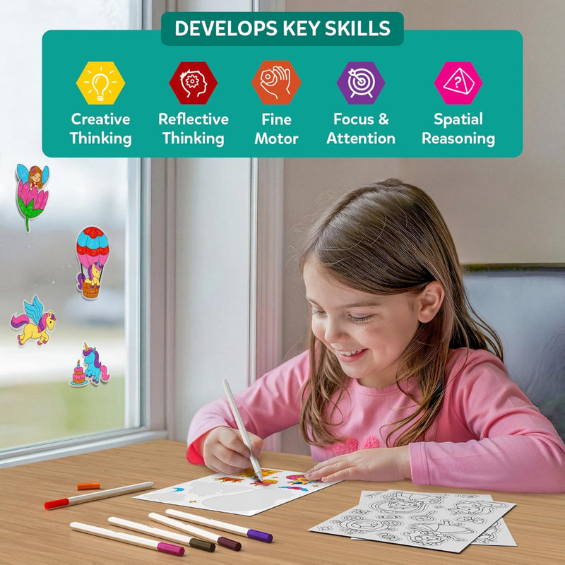 Skillmatics Cling Art – Color Clingz Unicorns & Princesses