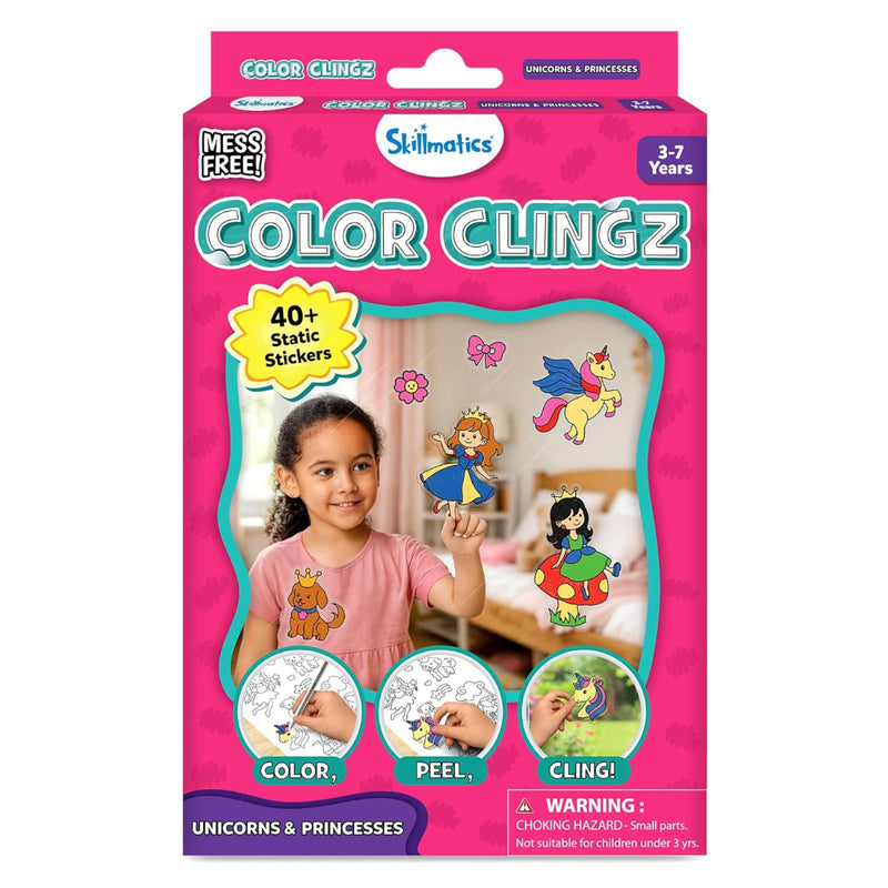 Skillmatics Cling Art – Color Clingz Unicorns & Princesses