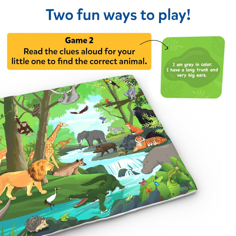 Skillmatics Cloth Play Mat & Floor Game - Found It Junior Animals