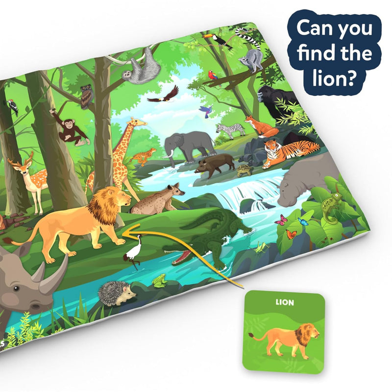 Skillmatics Cloth Play Mat & Floor Game - Found It Junior Animals