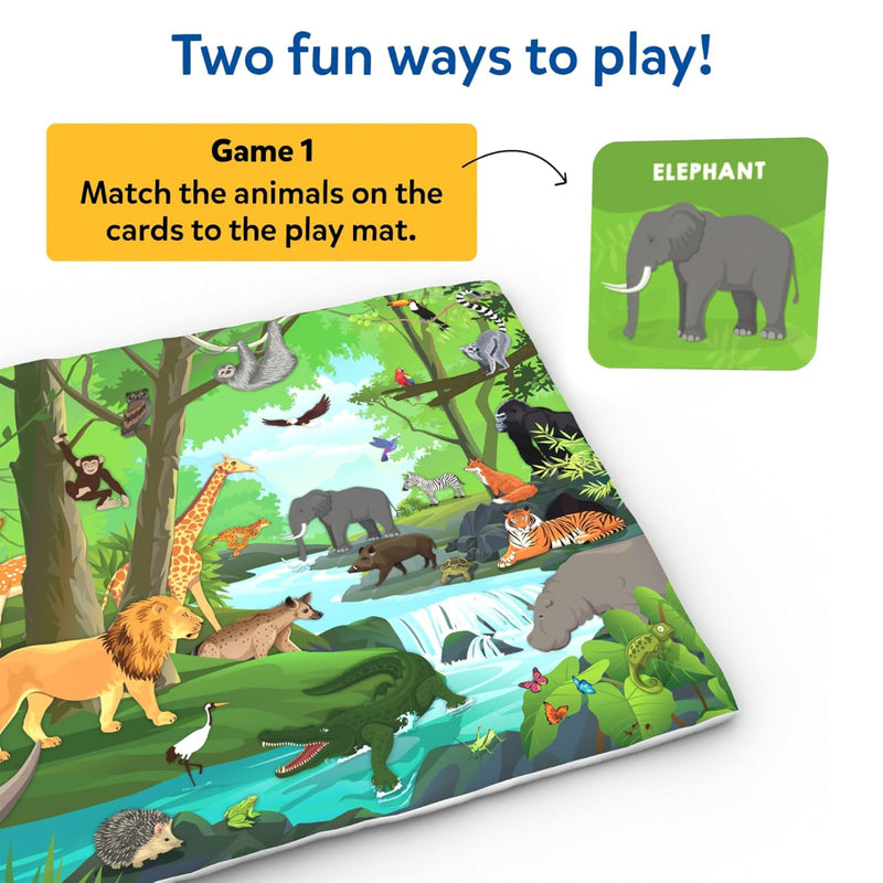 Skillmatics Cloth Play Mat & Floor Game - Found It Junior Animals